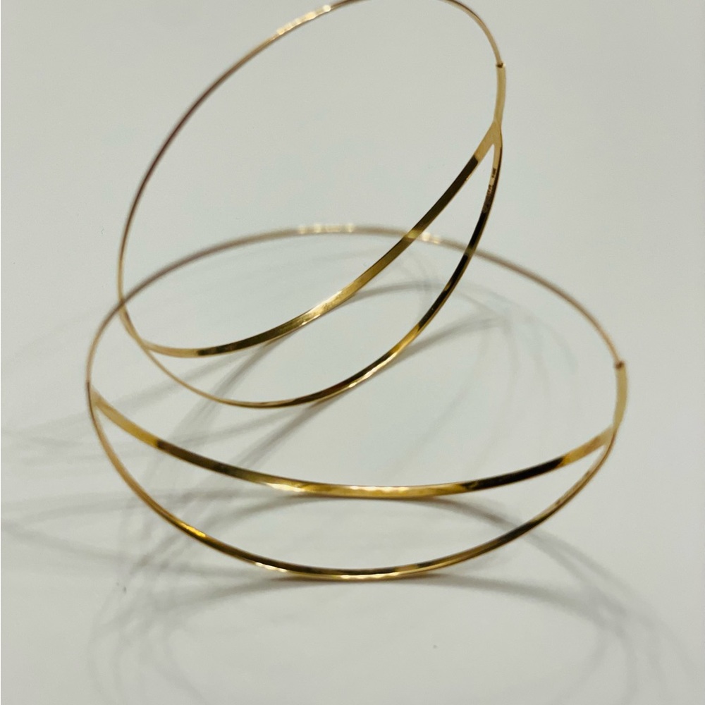 Lana Jewelry 14K yellow Gold Flirt Split hoops 3" long - Picture 8 of 16